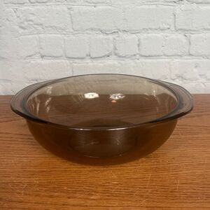 Pyrex Visions 024 Amber 9" Round Glass bottom of Casserole no lid